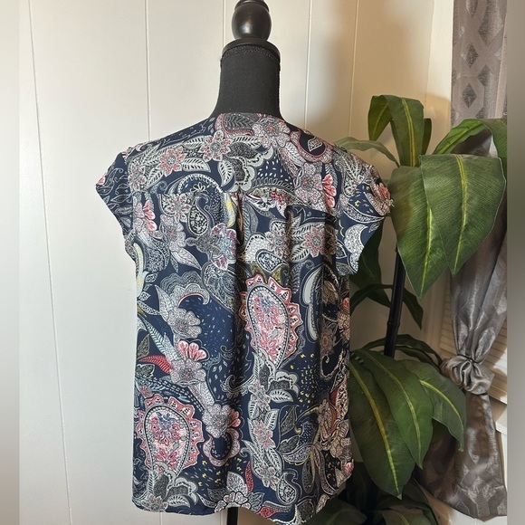 Daniel Rainn DR 2 Navy Paisley Women’s Large Blouse - Picture 6 of 11